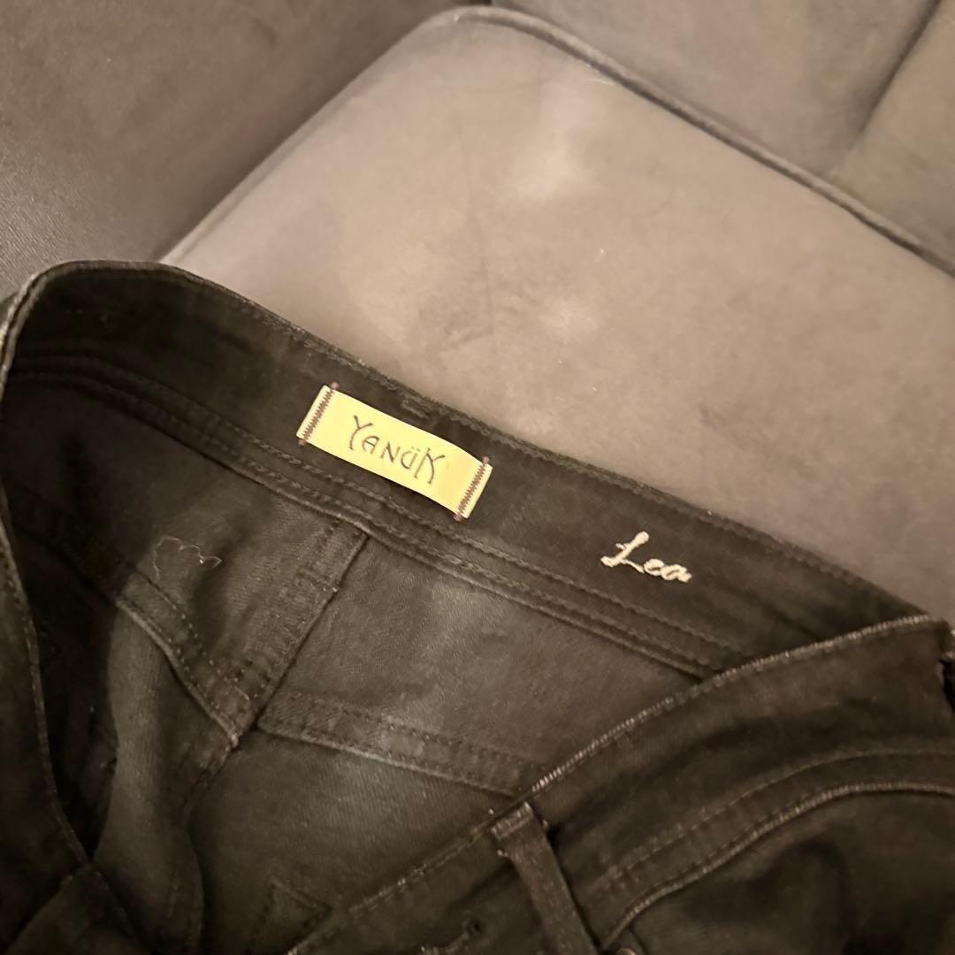 【美品】YANUK ヤヌーク ボーイズストレートデニム LEA レア ブラック