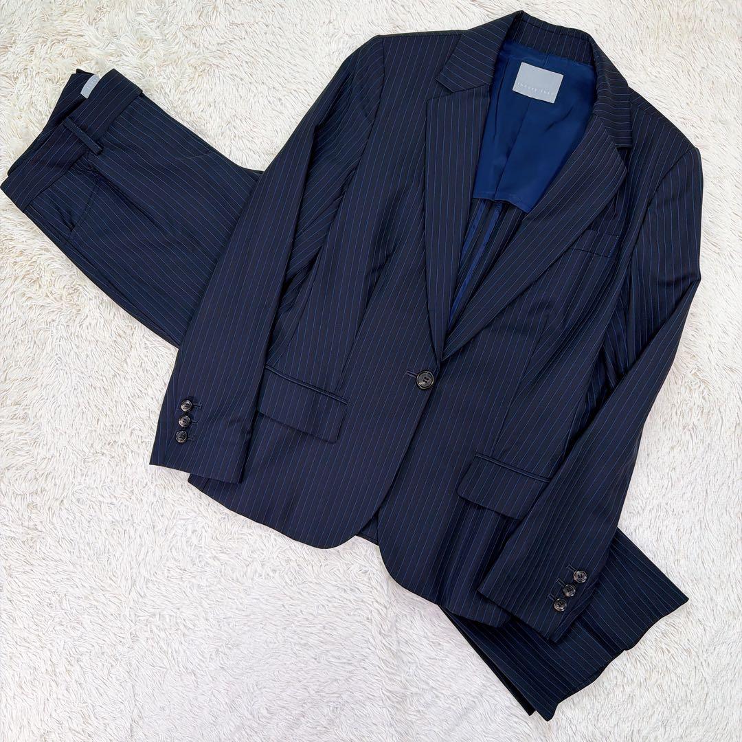 【希少】セオリーリュクス　GABE ストライプ　ネイビー　フレア　スーツ　42
