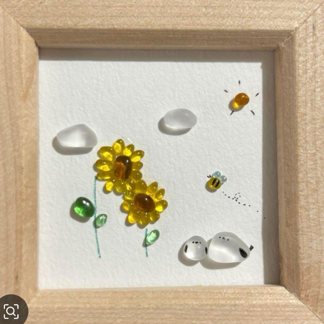 シマエナガ　おっとっと！　シーグラスアート