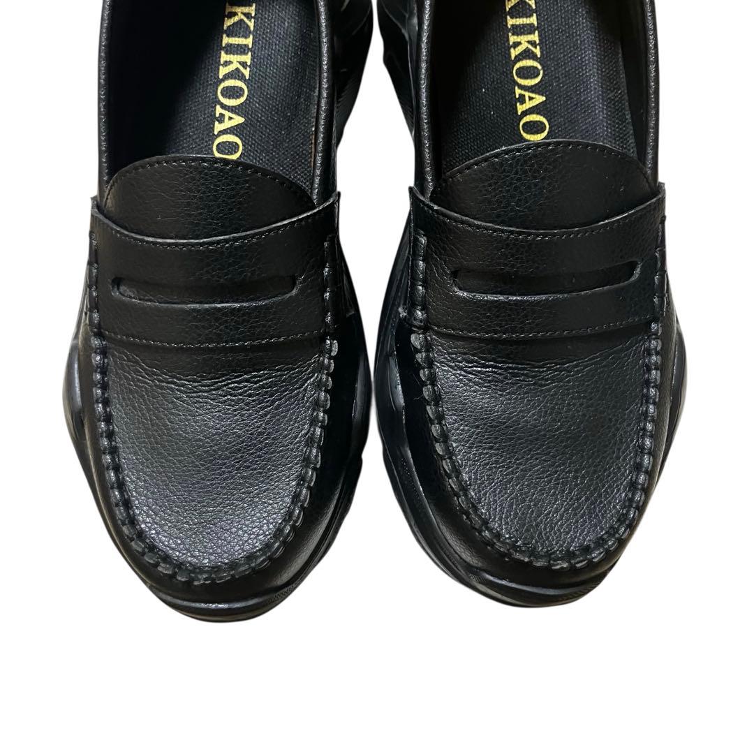 アキコアオキ Gravity 厚底 ローファー レザー 黒 23cm Y2K