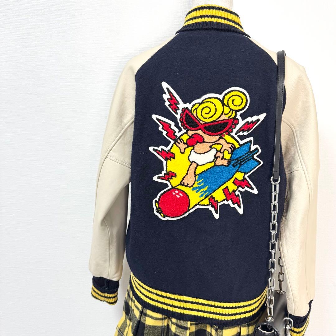 y2k❤️ HYSTERIC MINI ミニちゃん サガラ刺繍 牛革 スタジャン