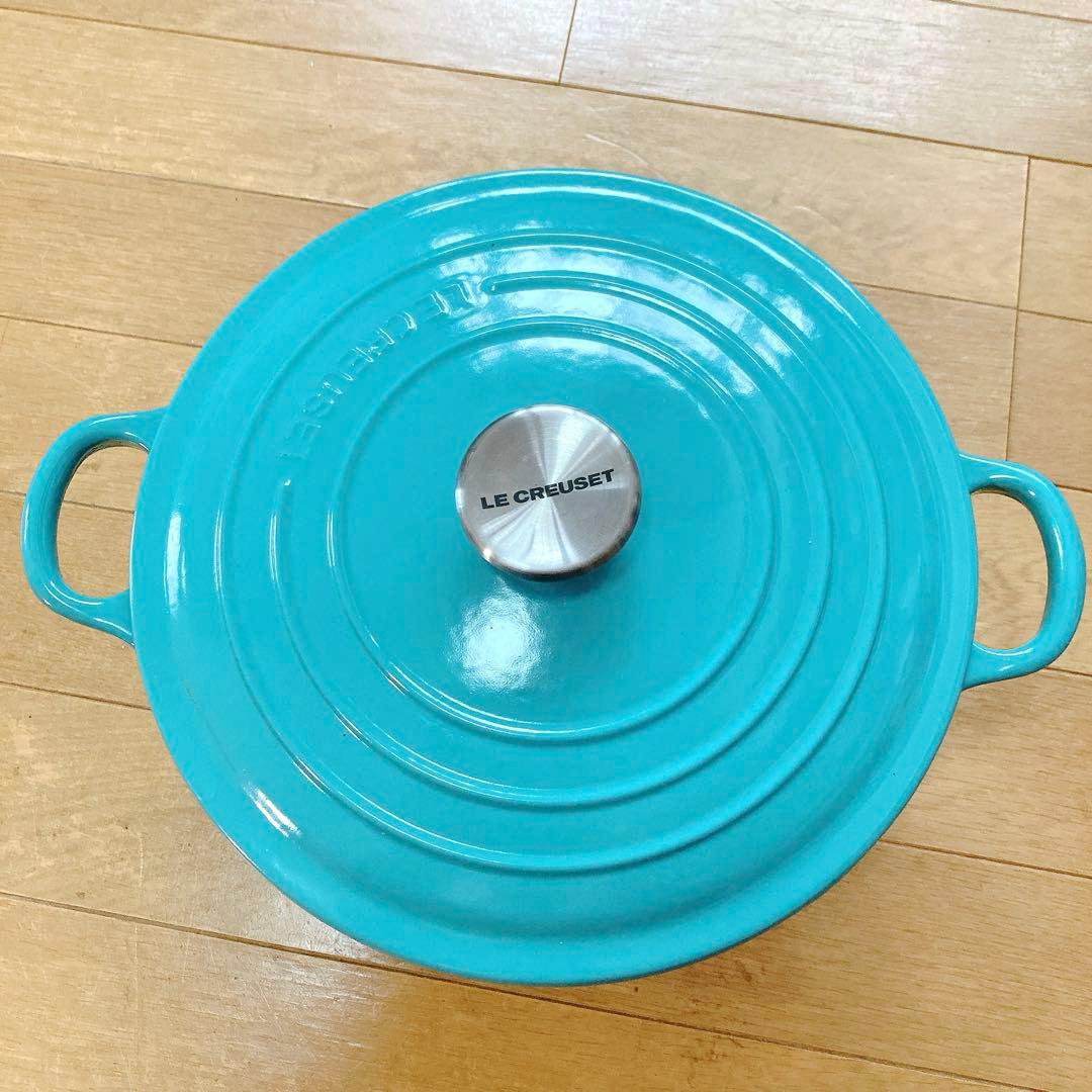 ル・クルーゼ ココットロンド 24cm ターコイズ 鍋 両手鍋 鋳物ホーロー鍋