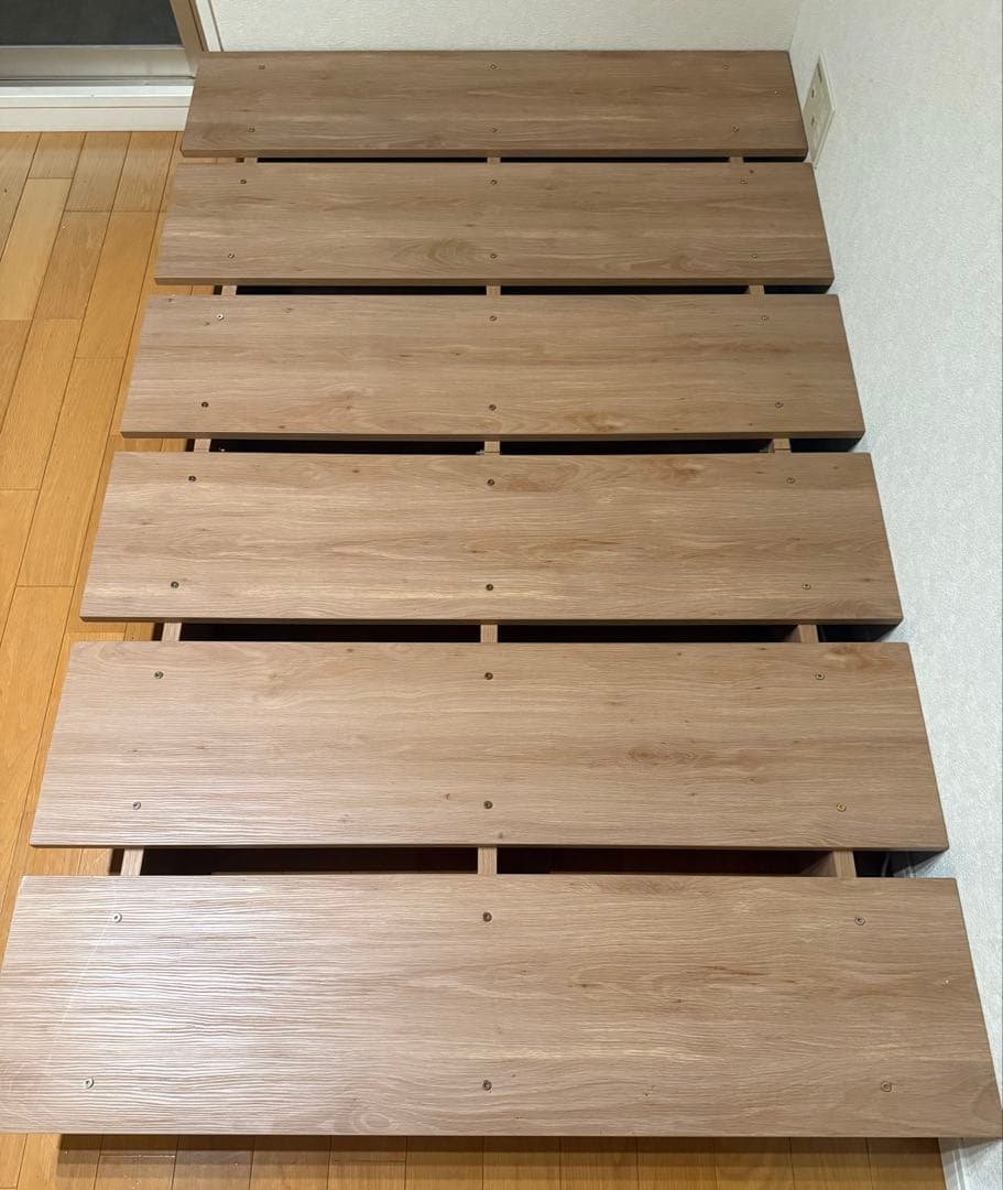 クーラー_【送料込】LOWYA すのこベッド 天然木 シングル