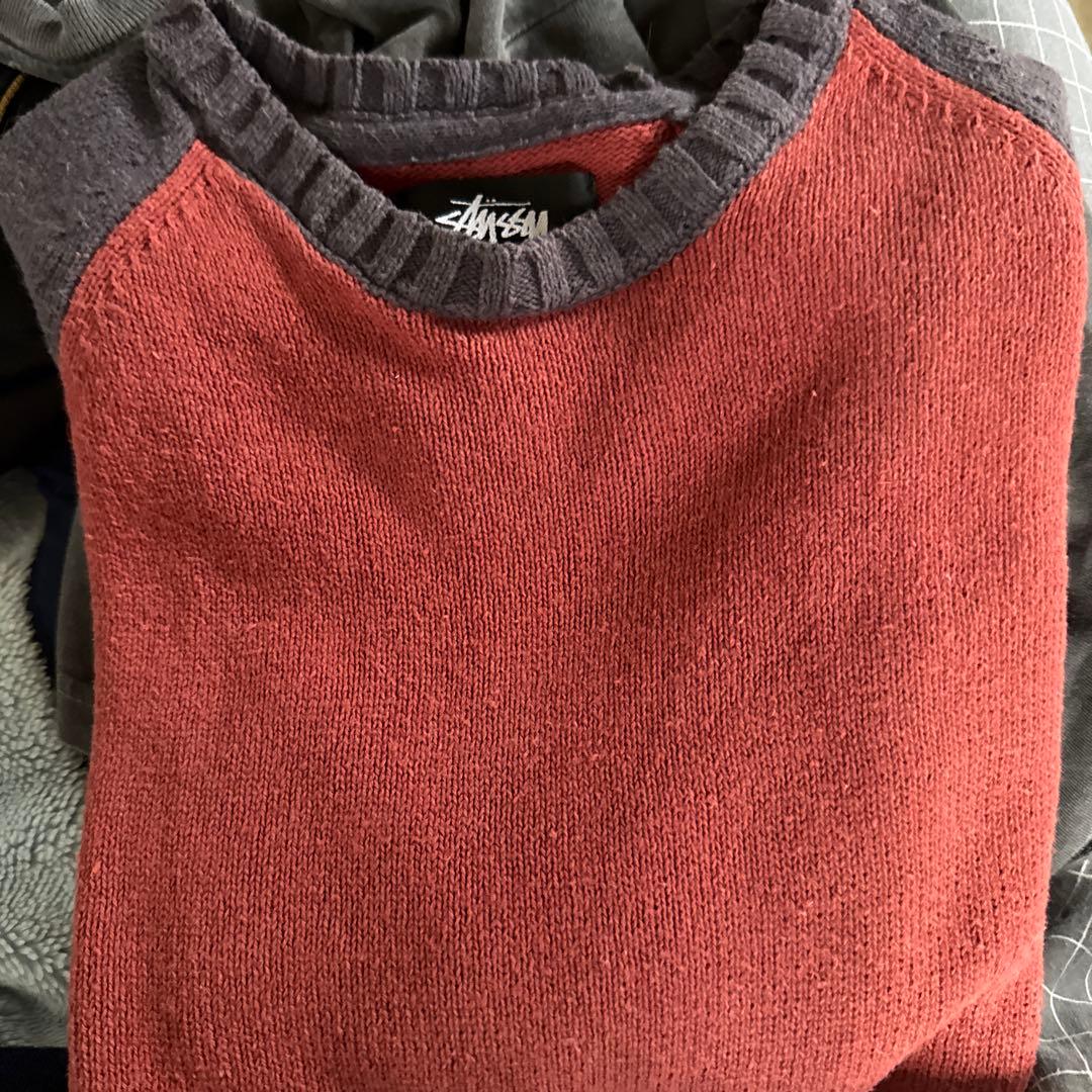 トップス STUSSY COLORBLOCKED RAGLAN KNIT CREW s