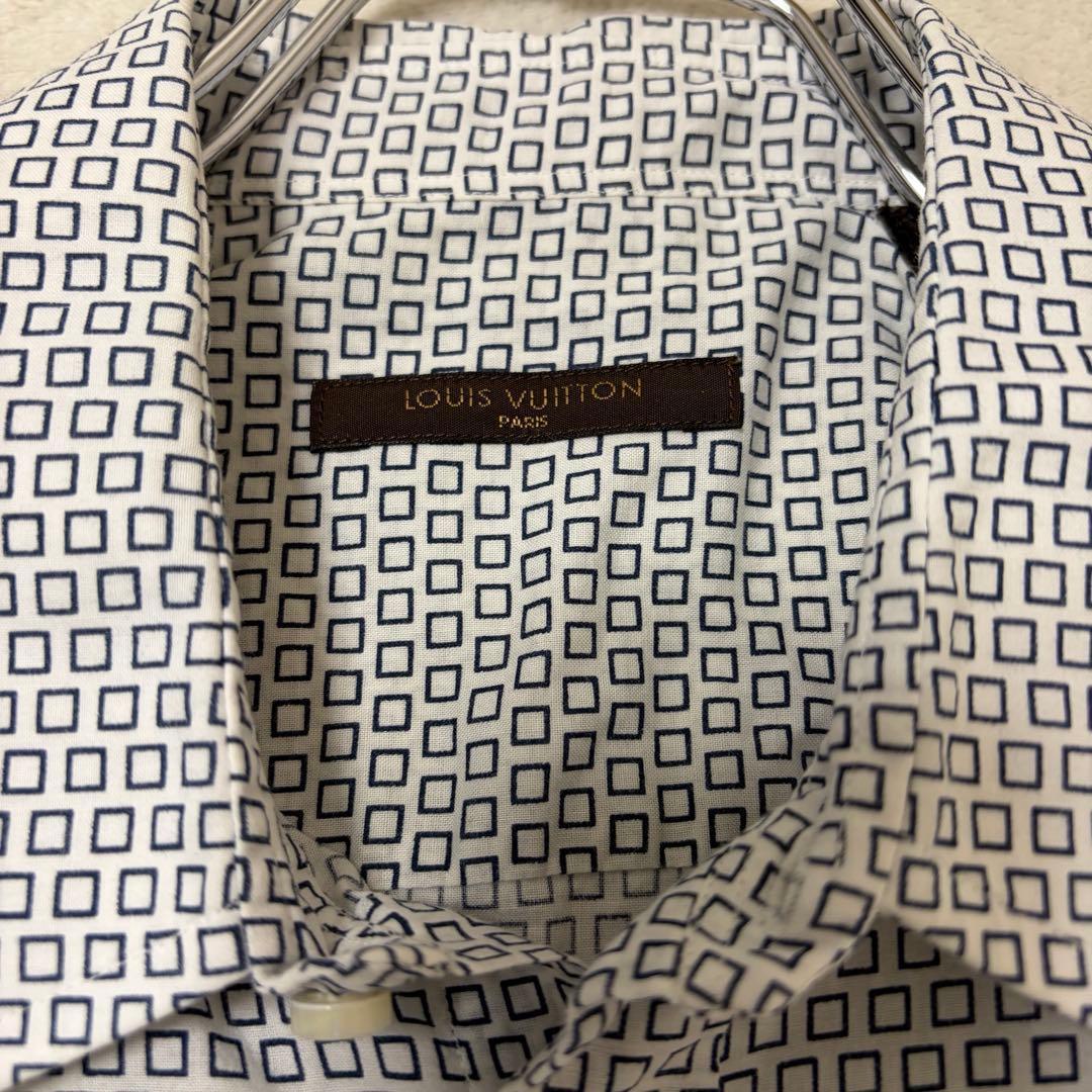 【美品】LOUIS VUITTON 長袖 ワイシャツ シャツ 総柄 ロゴ 38