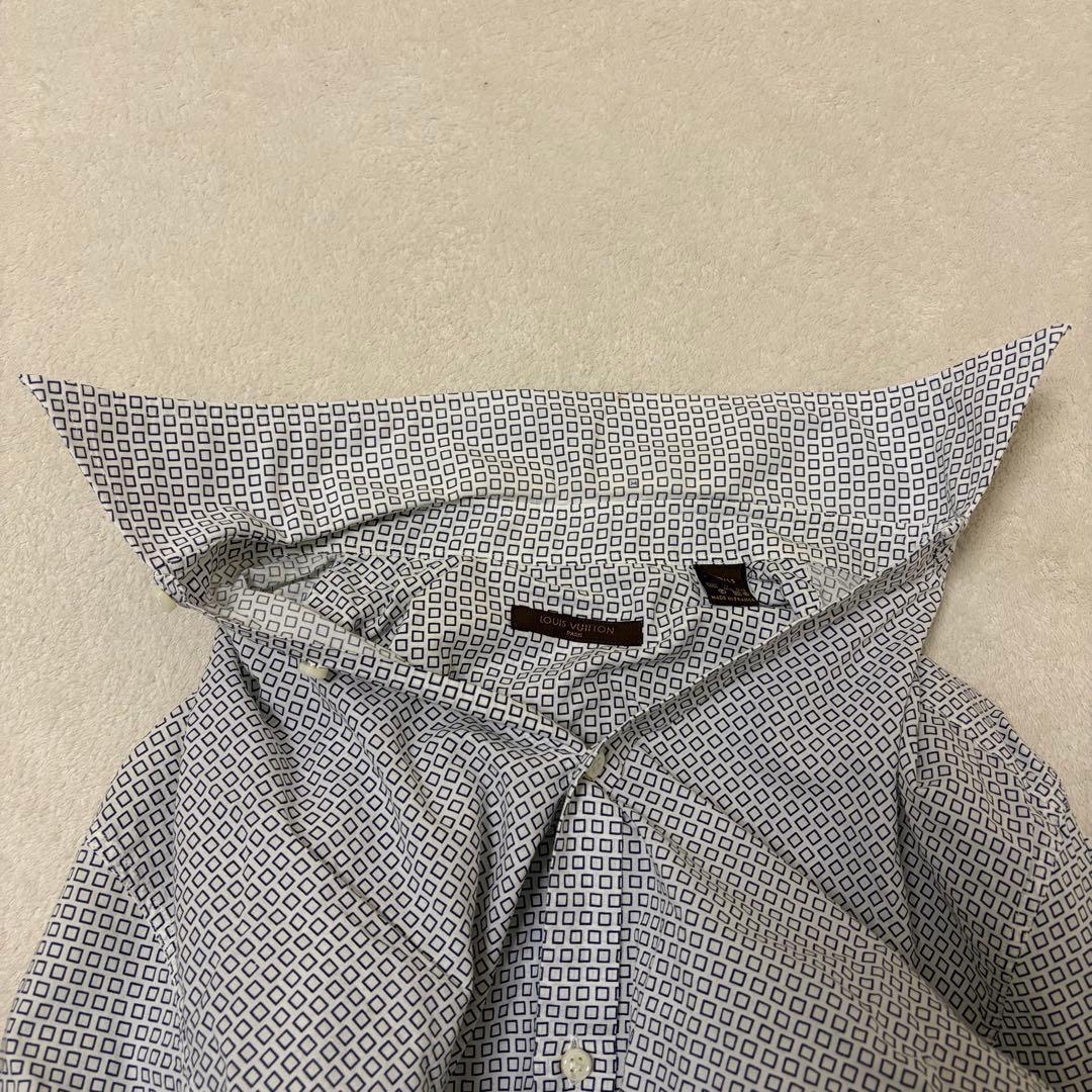 【美品】LOUIS VUITTON 長袖 ワイシャツ シャツ 総柄 ロゴ 38