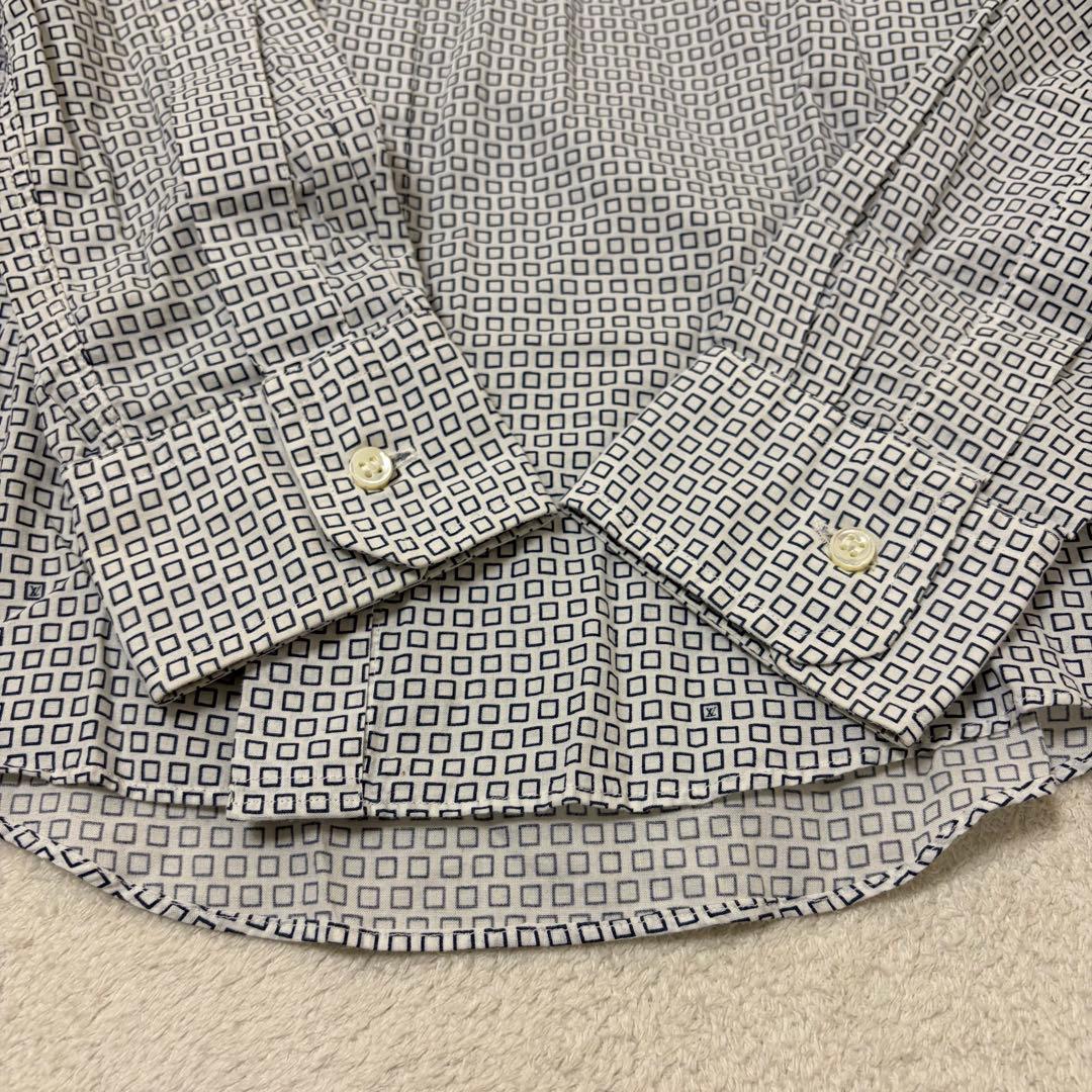 【美品】LOUIS VUITTON 長袖 ワイシャツ シャツ 総柄 ロゴ 38