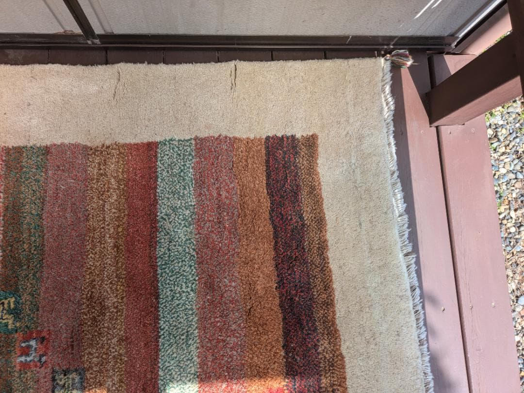 356　ギャッベ 絨毯　170×245㎝ 厚み約２㎝　ウール100％　ギャベ