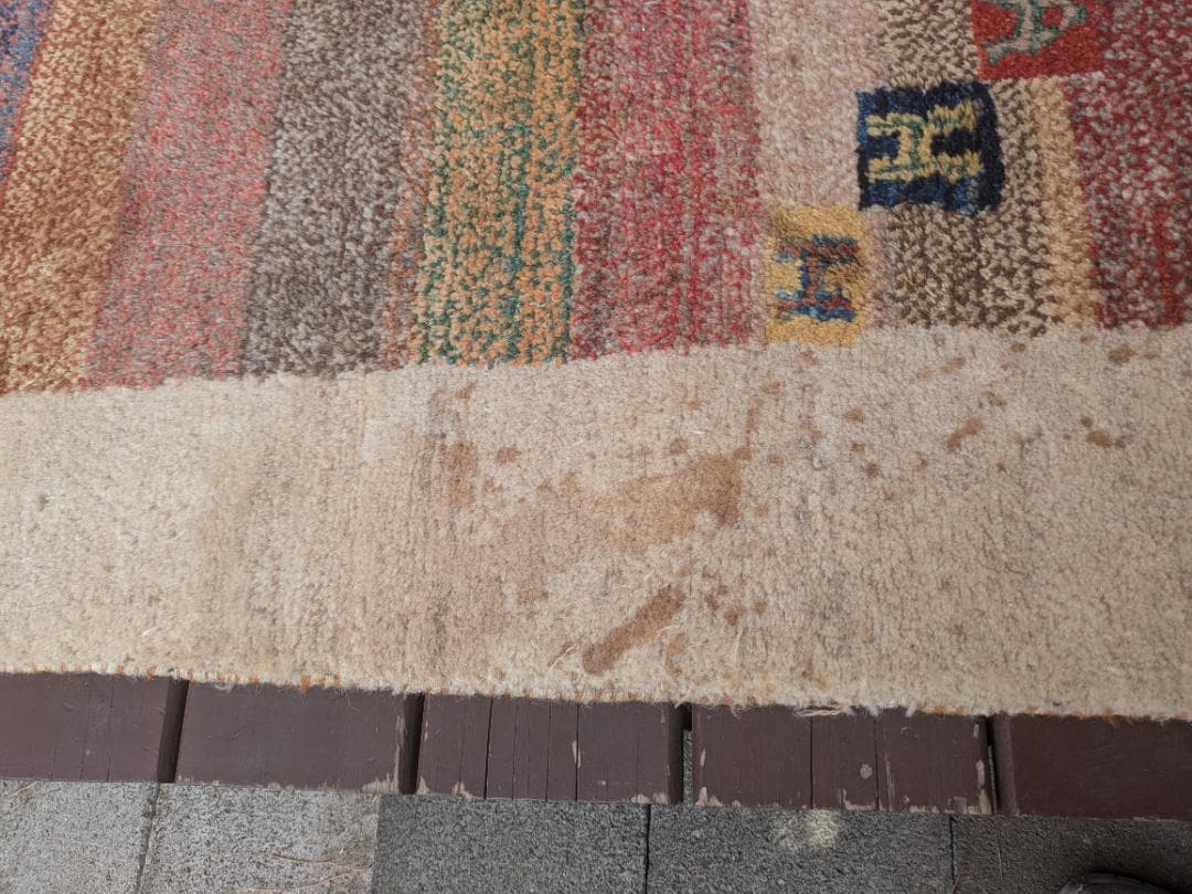 356　ギャッベ 絨毯　170×245㎝ 厚み約２㎝　ウール100％　ギャベ