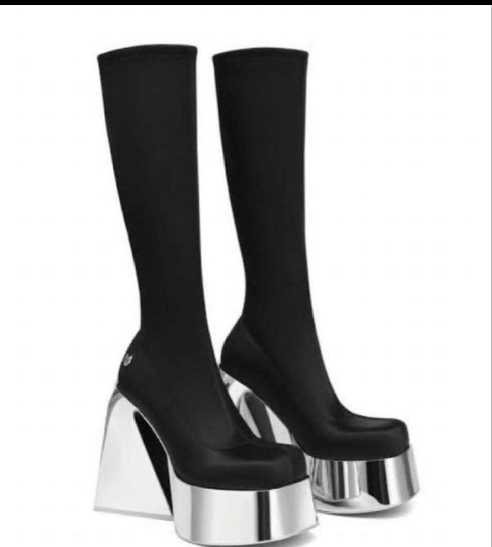 NAKID WOLFE メタリックブーツ