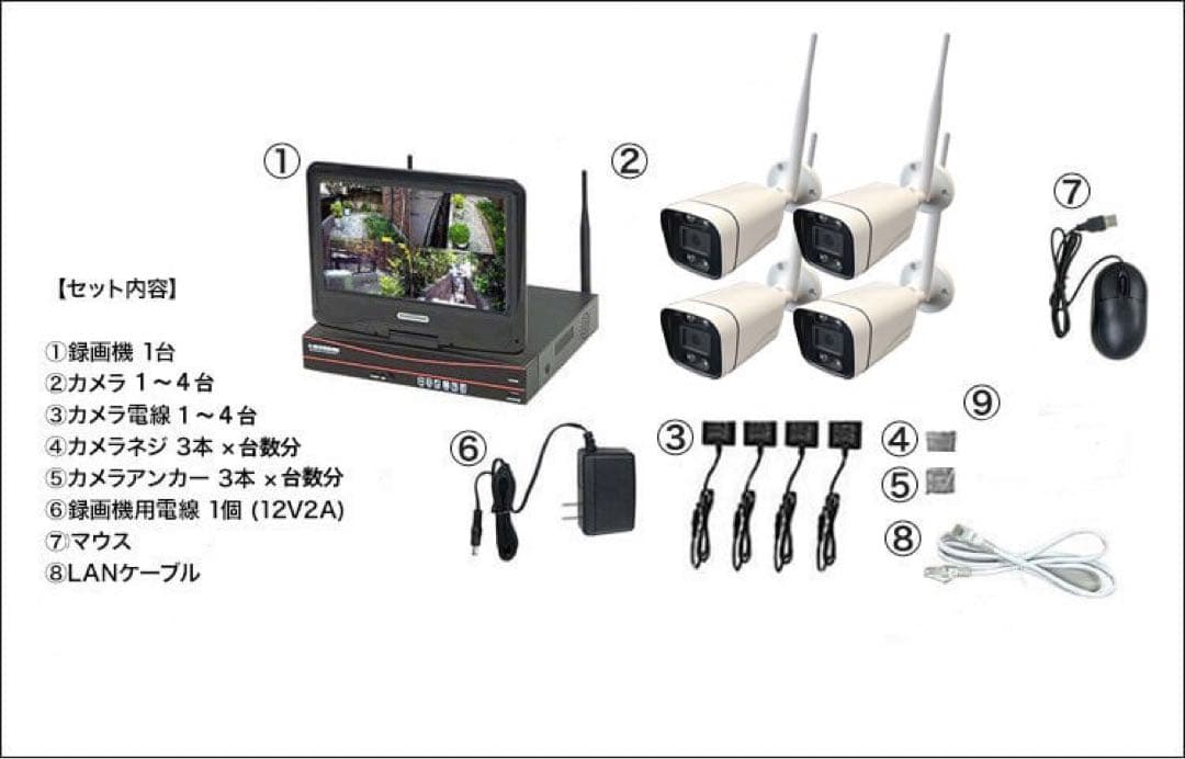 防犯カメラ屋外 工事不要 ワイヤレス 監視カメラ【ALWSET-YG300】