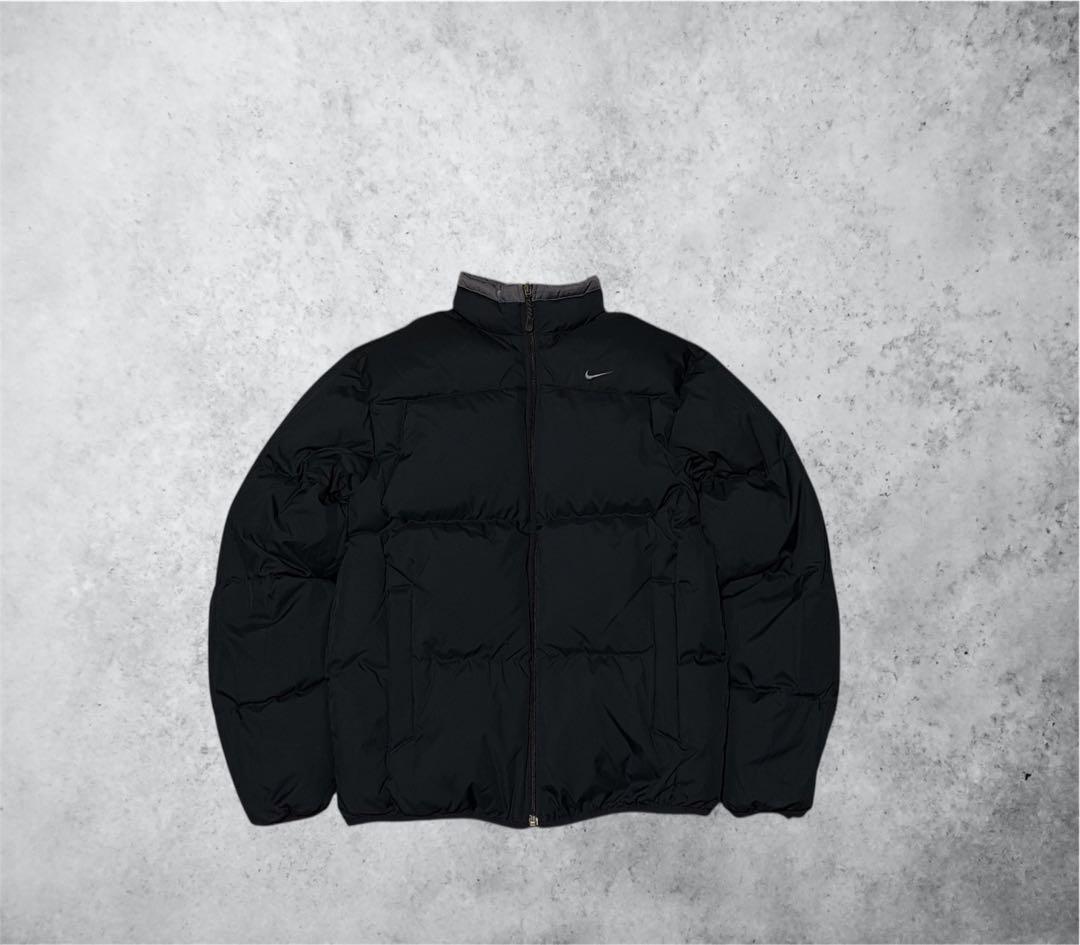 00s NIKE ナイキ リバーシブル 刺繍ロゴ ダウンジャケット 肉厚 短丈