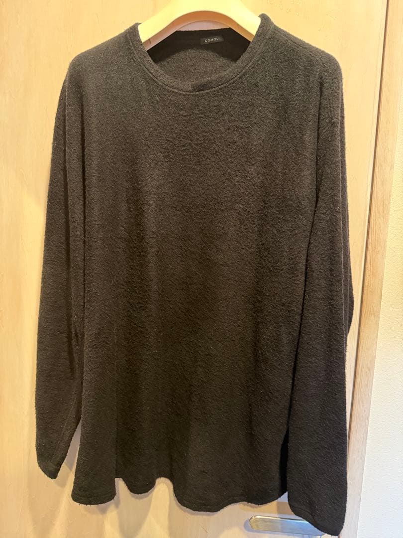 COMOLI 21AW シルクフリース長袖クルー navy 3