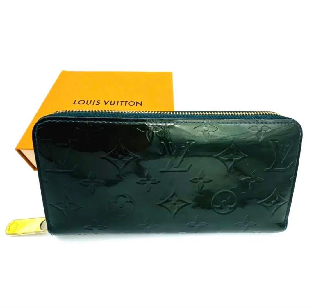 【正規品】LOUIS VUITTON ヴェルニ ラウンドファスナーグリーン系