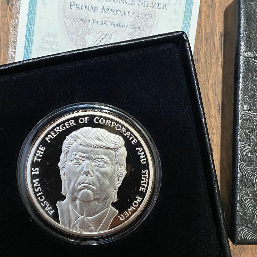 希少☆2016 シルバーシールド トランプ ファシズム 銀貨 1oz COA付