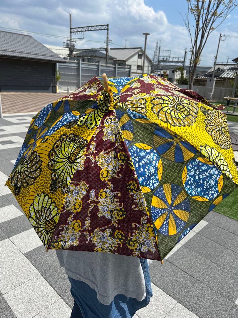 【kozi‼️】1点物‼️ハンドメイド‼️アフリカ布‼️日傘‼️UVカット済み‼️