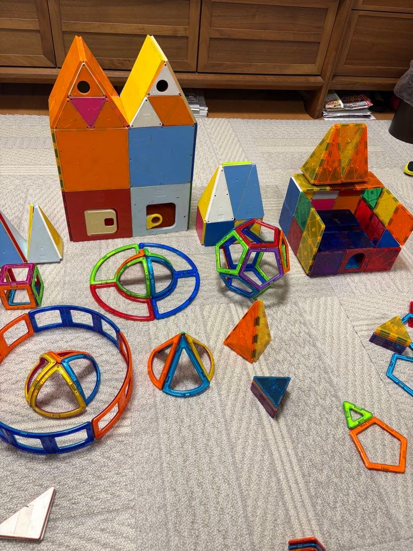 知育玩具 マグフォーマー　ピタゴラス　マグウィズダム　マグナタイル312ピース