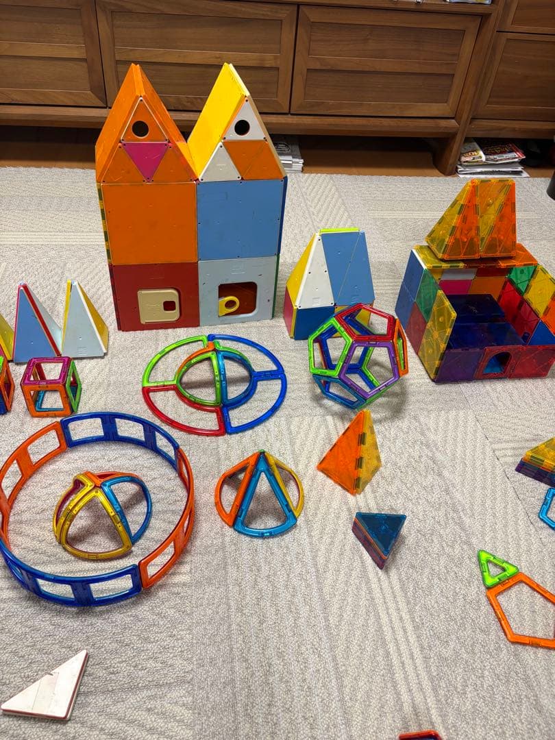 知育玩具 マグフォーマー　ピタゴラス　マグウィズダム　マグナタイル312ピース