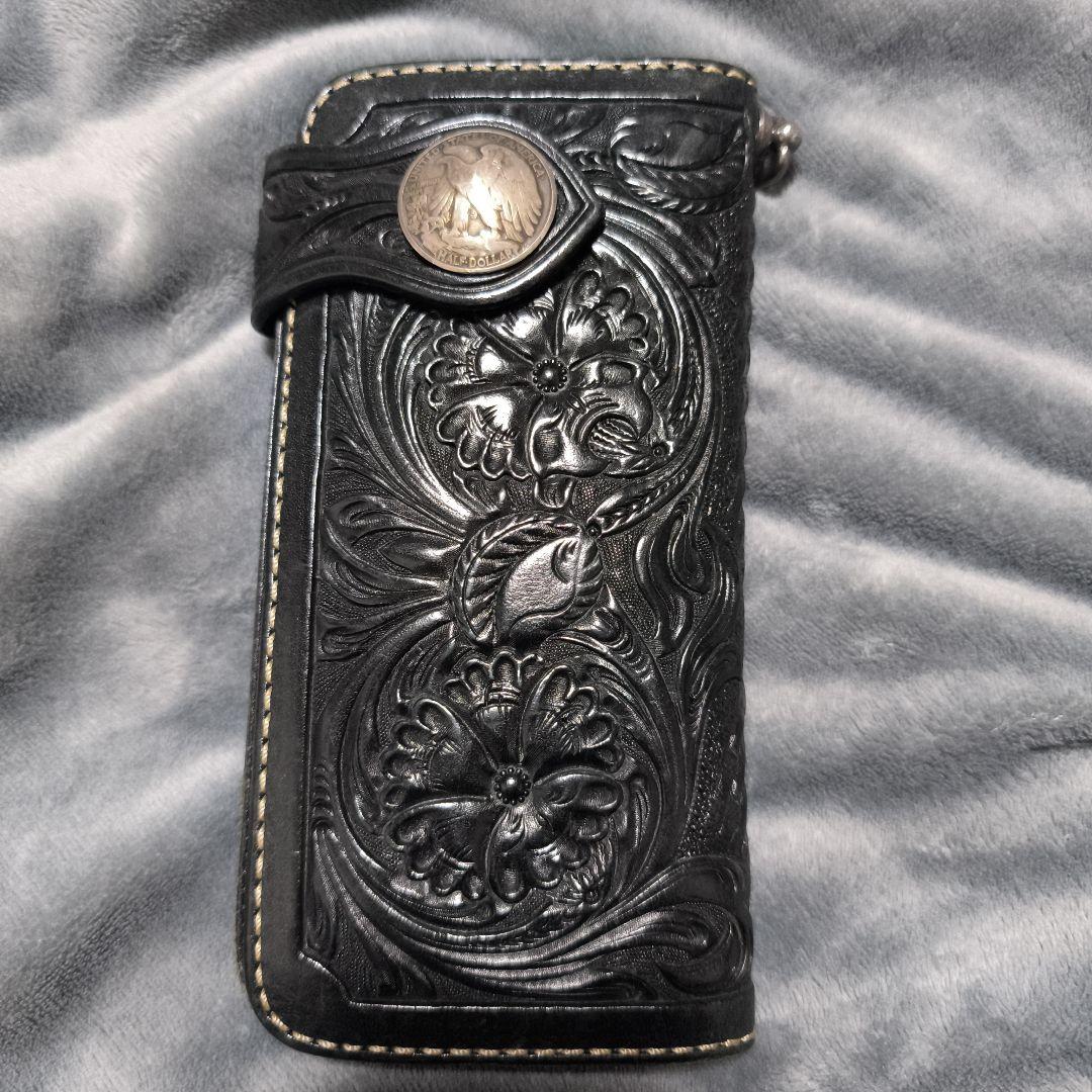 ライダースウォレット FUNNY バイカーズウォレット カービング