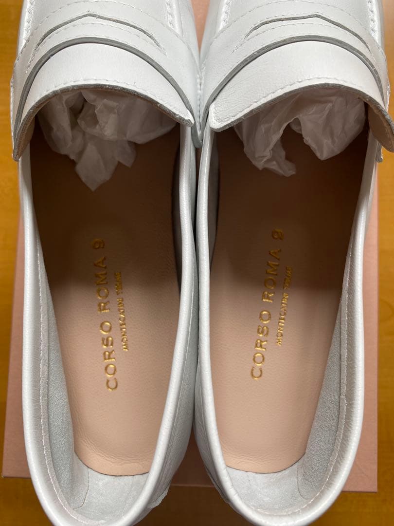 CORSO ROMA,9 NAPPA BIANCO ローファー　ホワイト　37
