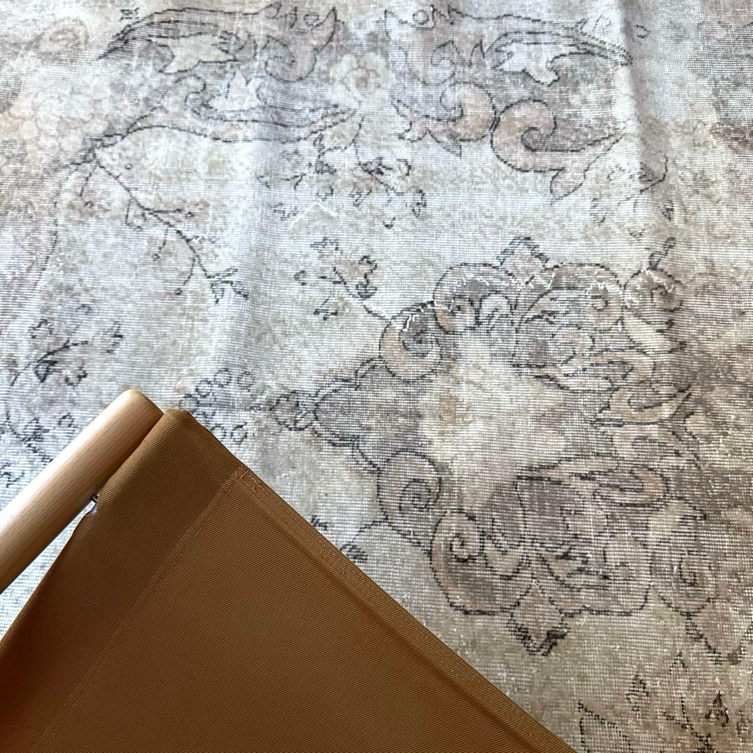 大判160×257 擦れシャビー　色むら　メダリオン　トルコヴィンテージラグ