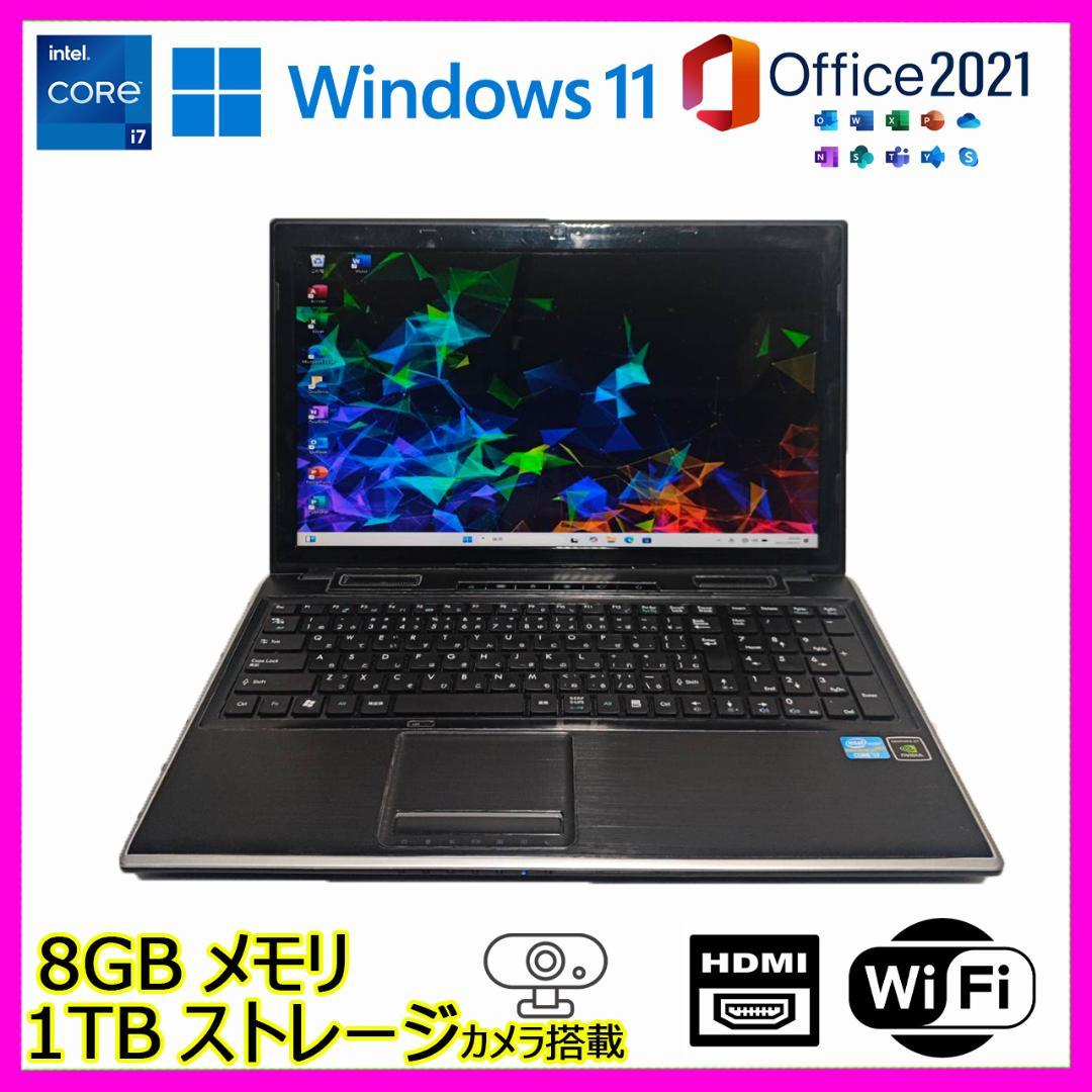 ドスパラゲーミングノートパソコン/i7/NVIDIAグラボ/1TB/Office