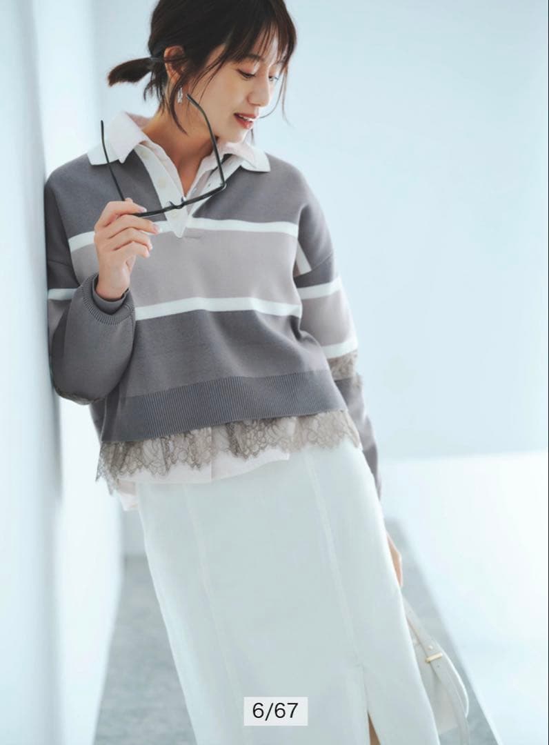 Arpege story アルページュストーリー　レース切替ラガーニット