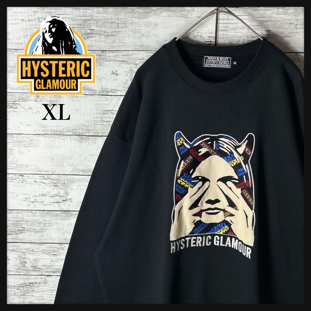 3651M【美品・XL】ヒステリックグラマー☆ヒスガール 刺繍ロゴ スウェット