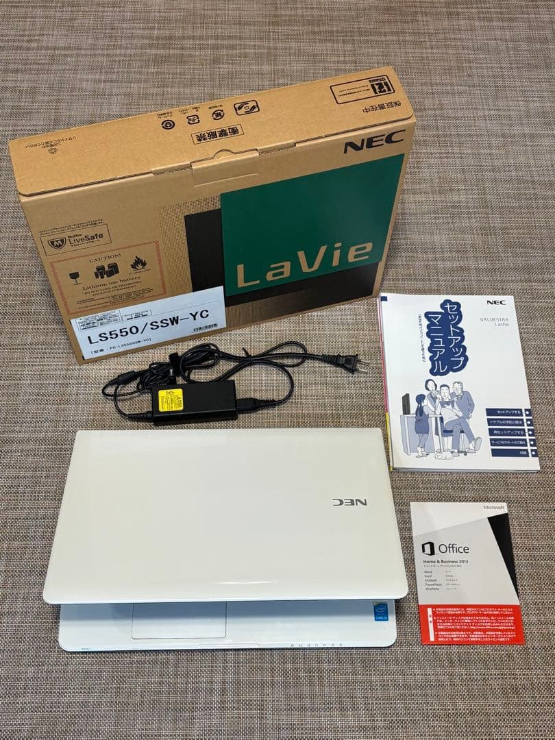 Windowsノート本体 NEC Lavie PC-LS550SSW-YC