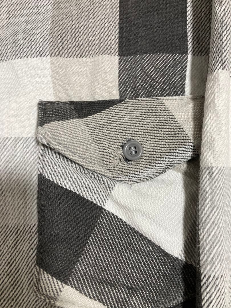 70s 80s frostproof ブロックチェック ネルシャツ 黒白グレー