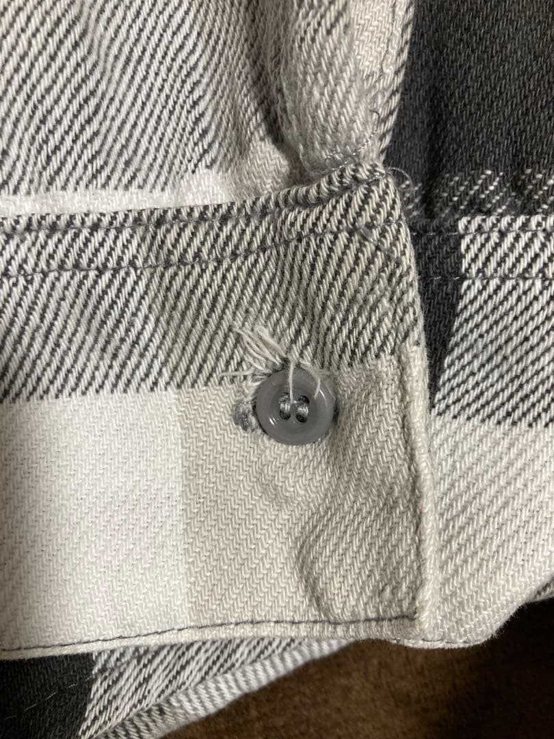 70s 80s frostproof ブロックチェック ネルシャツ 黒白グレー