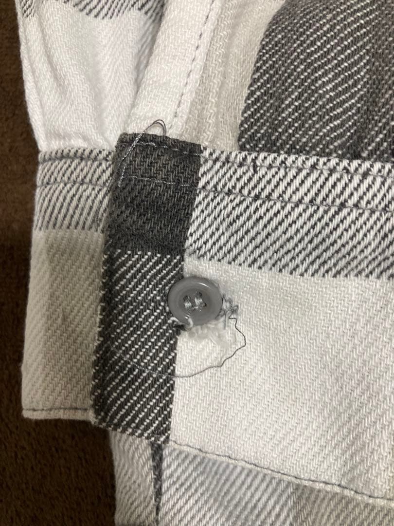 70s 80s frostproof ブロックチェック ネルシャツ 黒白グレー