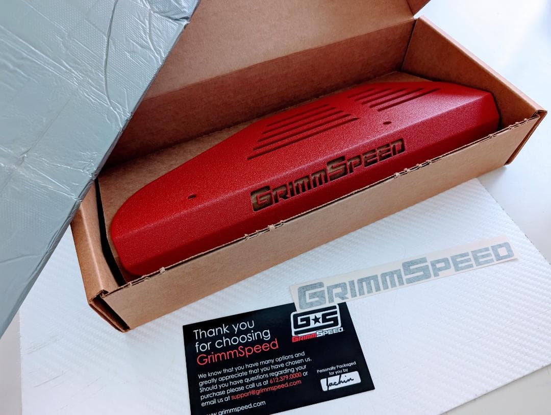 GrimmSpeed プーリーカバー 赤　スバルWRX VAB/GRB/GVB