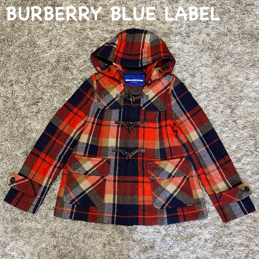 BURBERRY BLUE LABEL ショートダッフルコート チェック柄