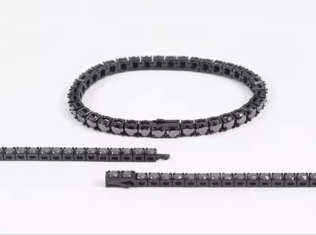 【未使用】ブラックモアサナイトテニスブレスレット