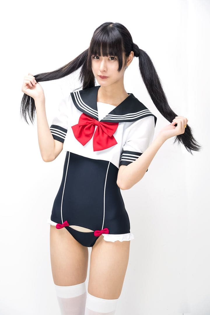 【コスプレ】口枷屋モイラ スクールフィクション セーラー水着 マイクロリボン