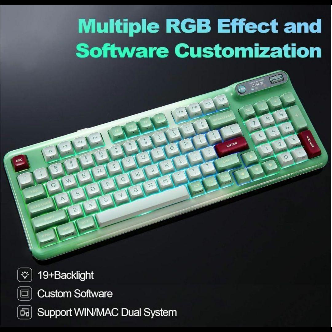 【美品】Kzzi Z98 メカニカルキーボード 抹茶グリーン ガスケット搭載