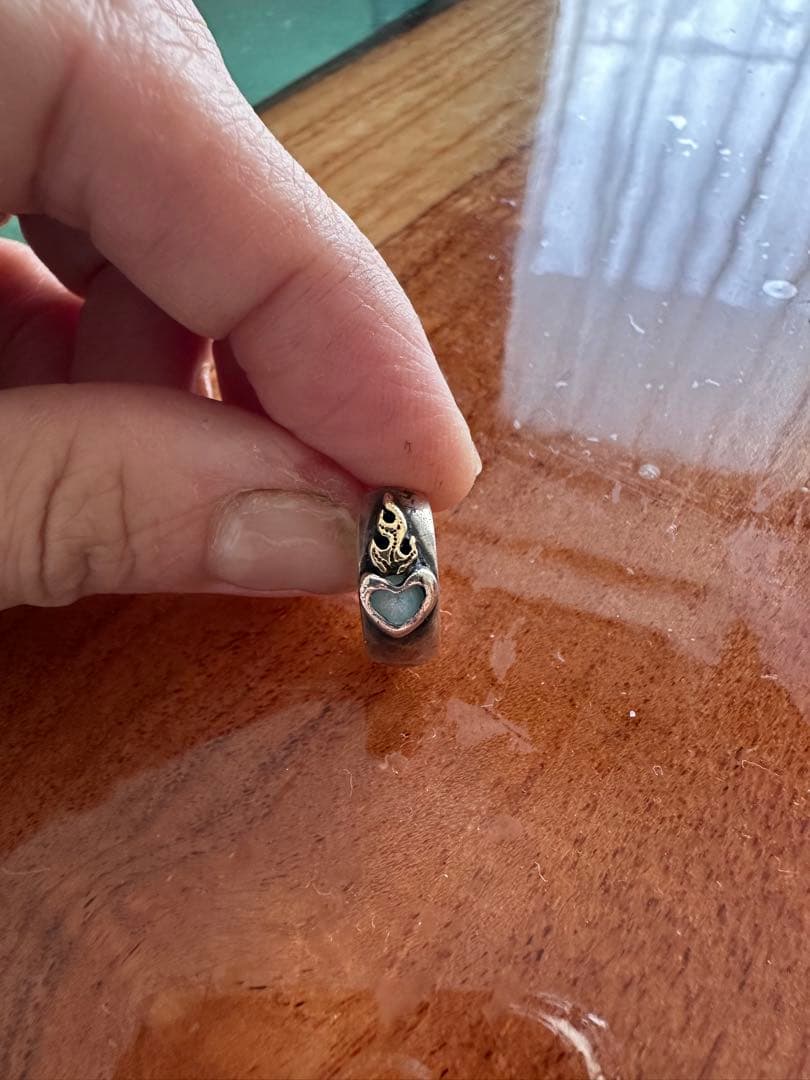 レザーズアンドトレジャーズ セイクリッドハートピアスK18×ブルートパーズ 片耳