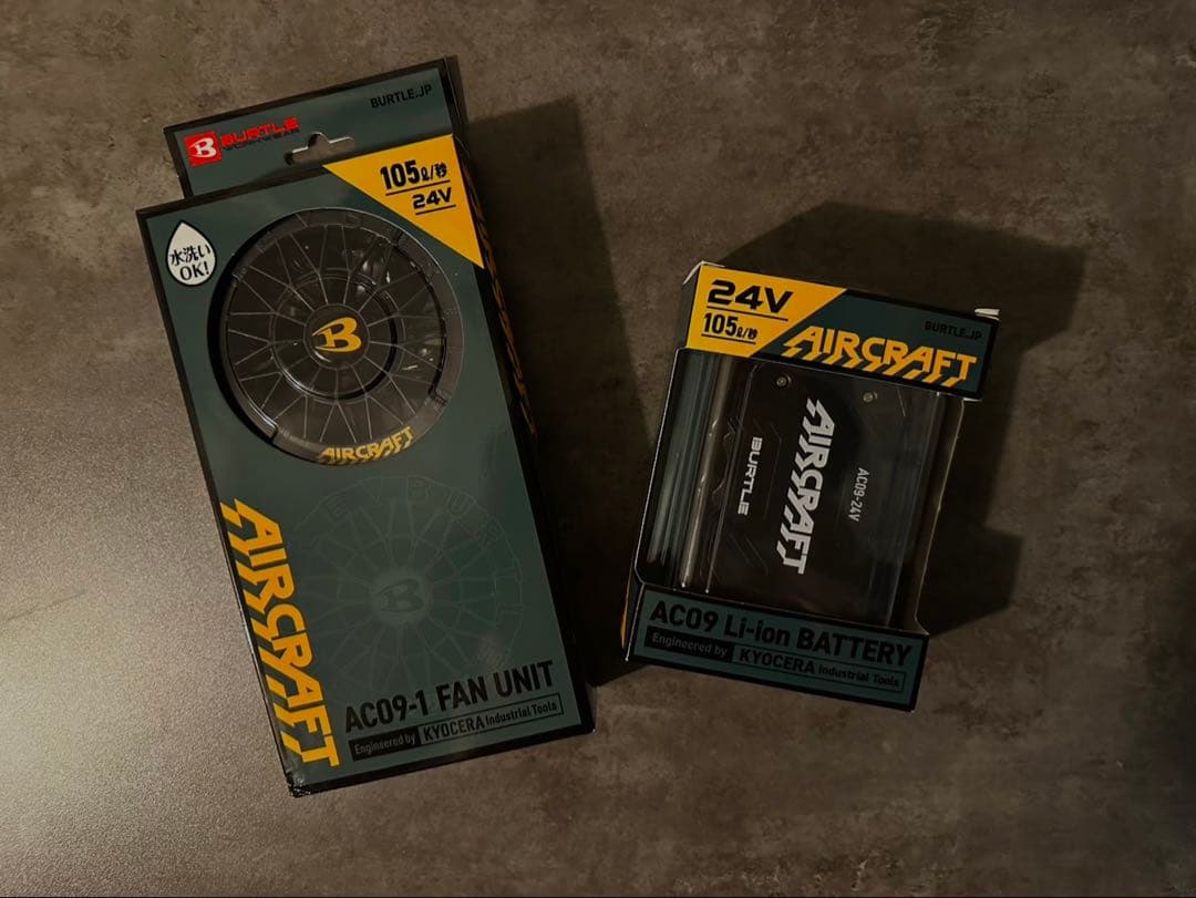 BURTLE 空調服 エアークラフト ファンバッテリーセット24V（1週間限定）