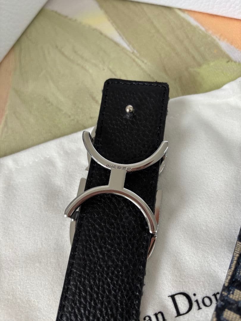 ネイビー DIOR ディオール CDロゴ ベルト ☆105cm