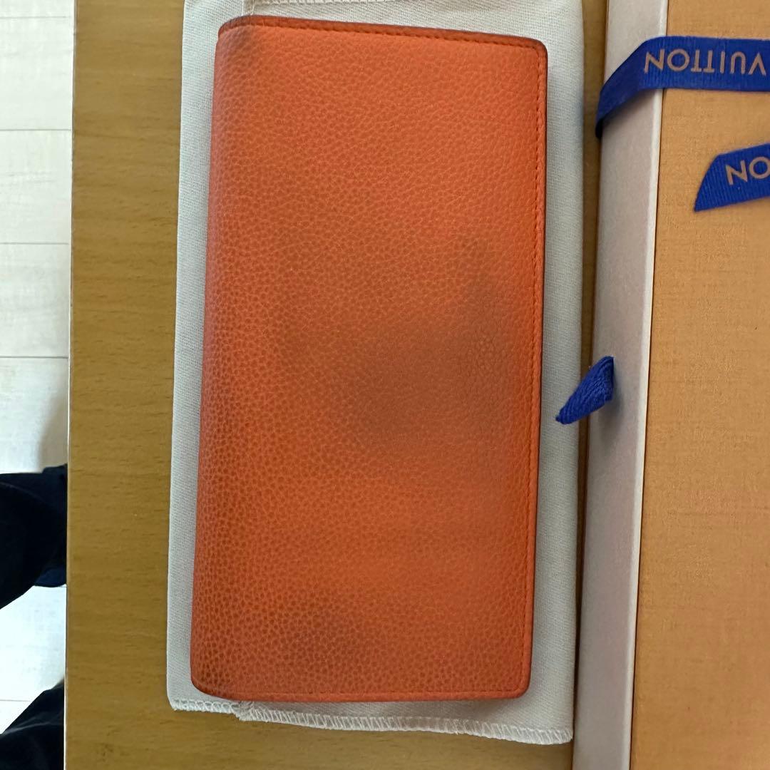 ルイヴィトン　メンズ　長財布　オレンジ