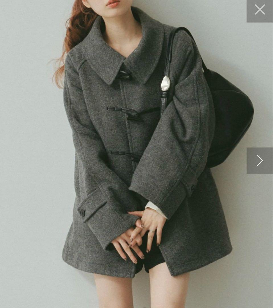 【Kastane】ダッフルフレアコート チャコールグレー