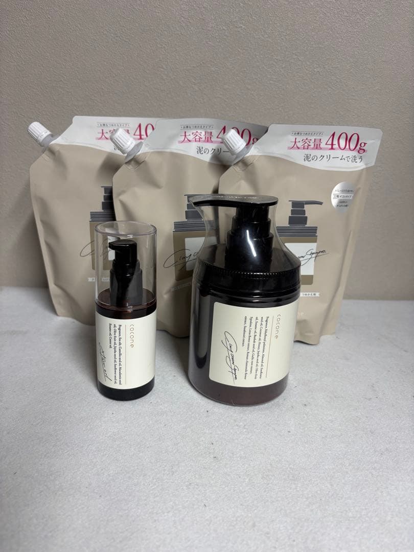 新品未使用cocone シャンプー 380g 詰替用400g3本　オイル1本