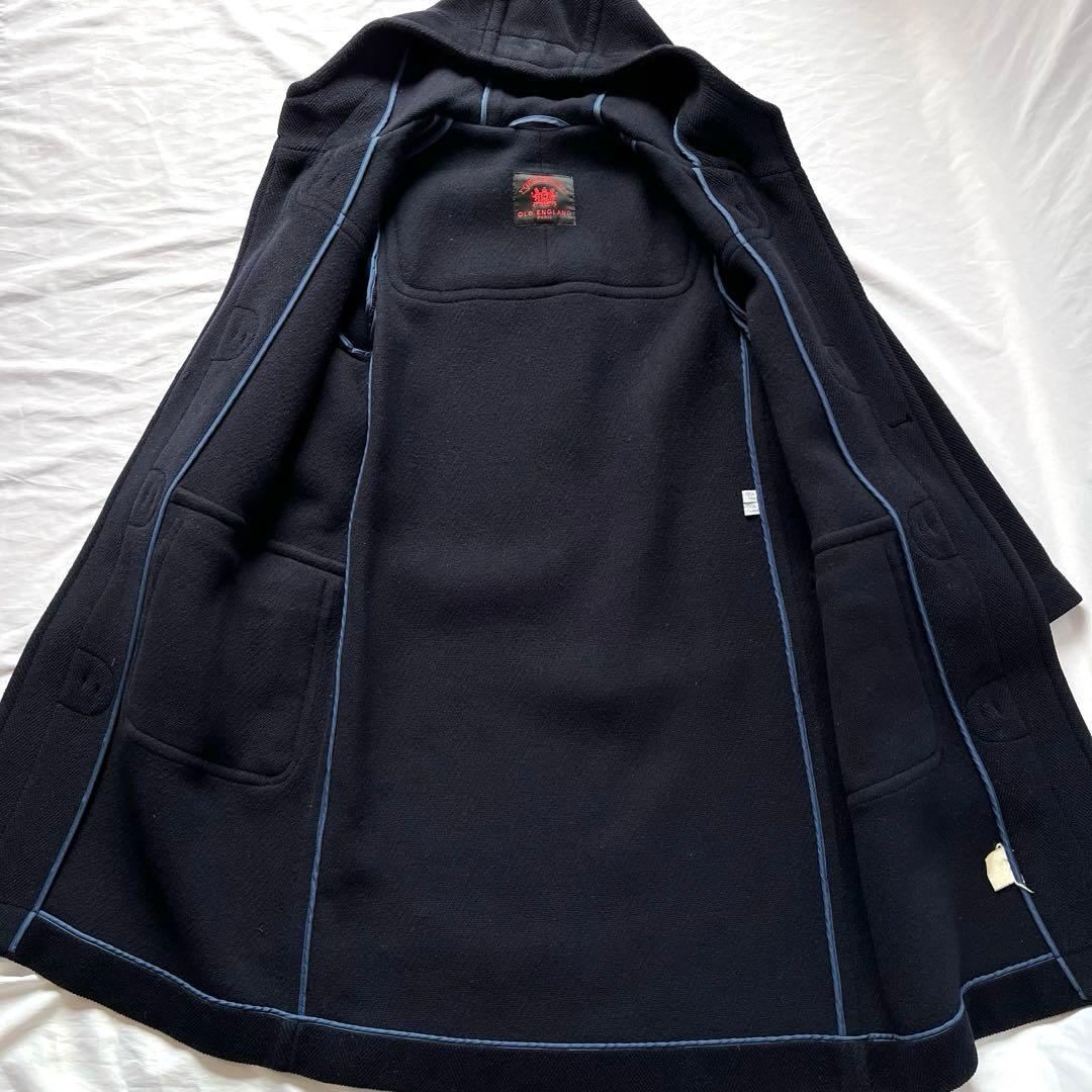 オールドイングランド ヘリンボーン　ロング ダッフルコート　ネイビー　8