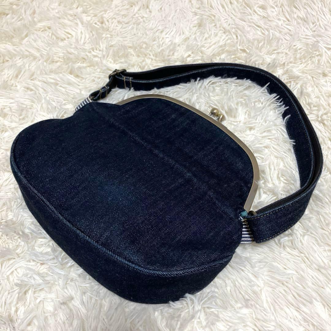 AYANOKOJI 口折れ型 がま口 クロス ボディバッグ デニム ヒッコリー