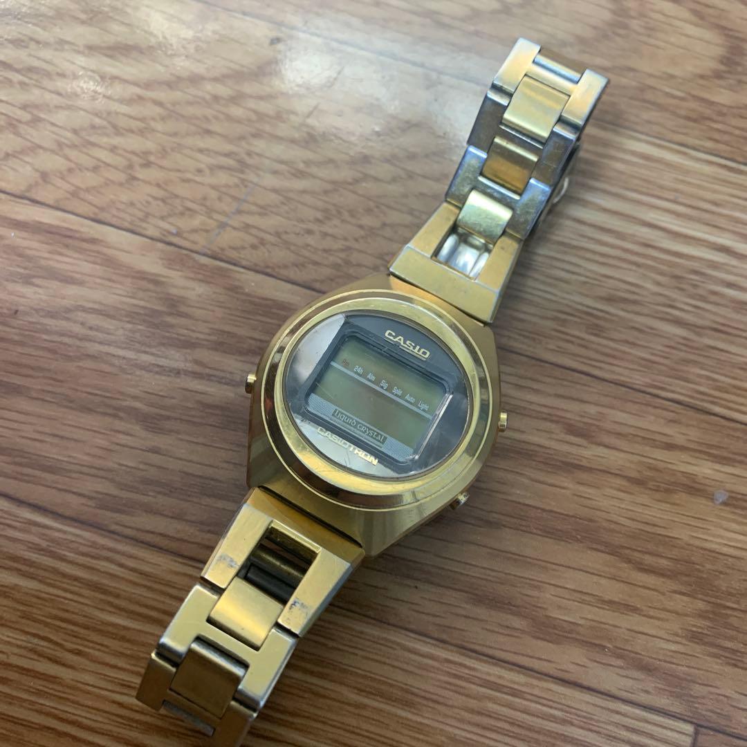 【ジャンク、現状不動】CASIO Casiotron ゴールド腕時計