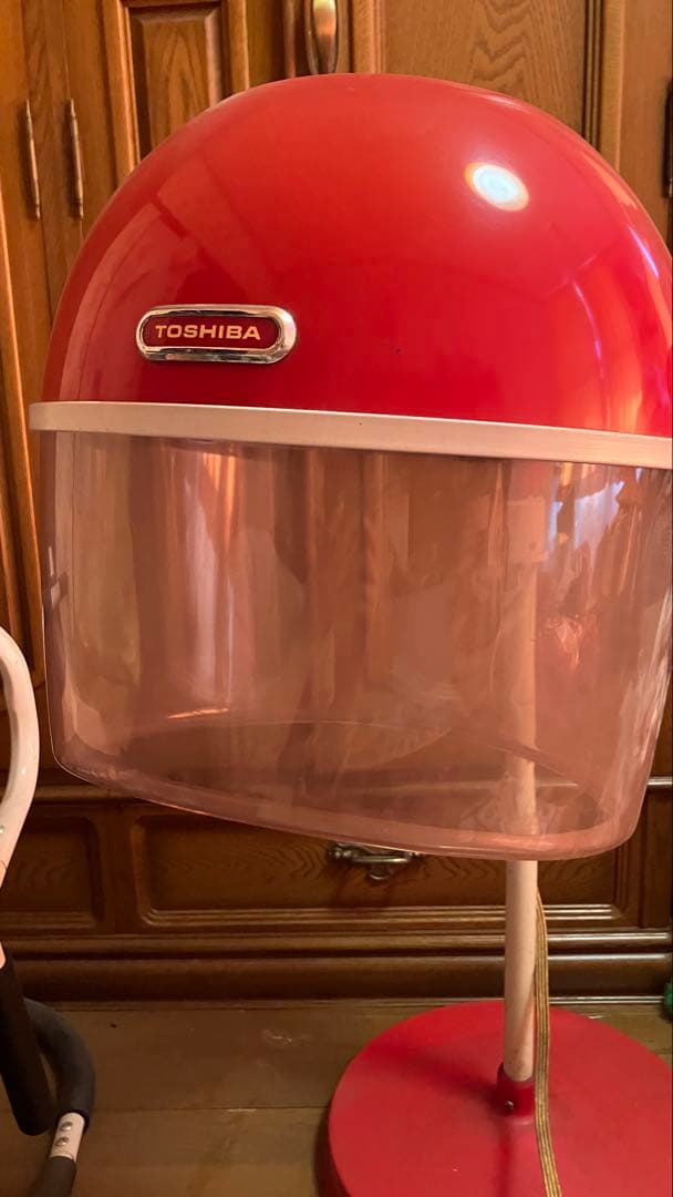 TOSHIBA 赤 サロンドライヤー 昭和レトロ　インテリア