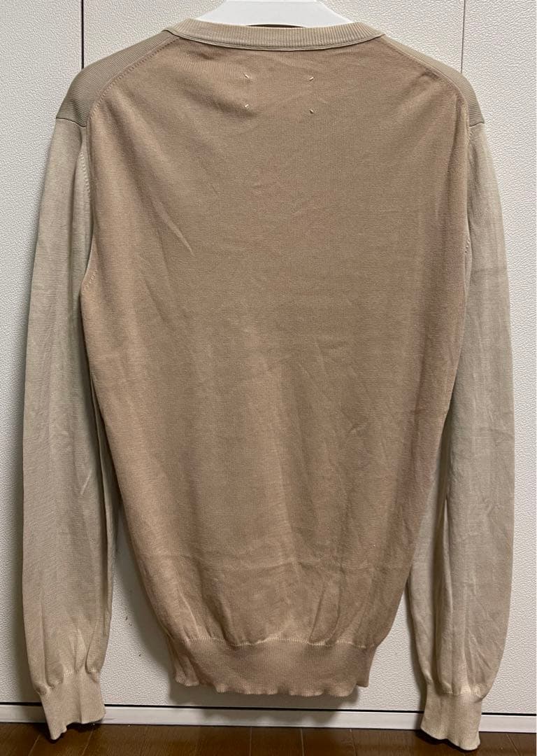 マルタンマルジェラ ベージュ Vネック セーター 長袖