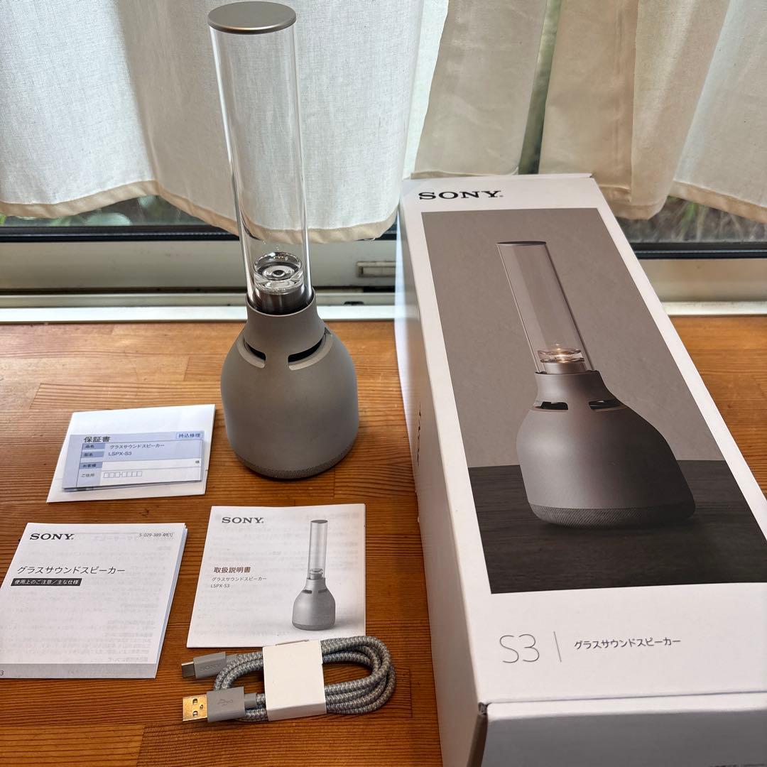 SONY S3 グラスサウンドスピーカー　ワイヤレス グレー　LPX-S3