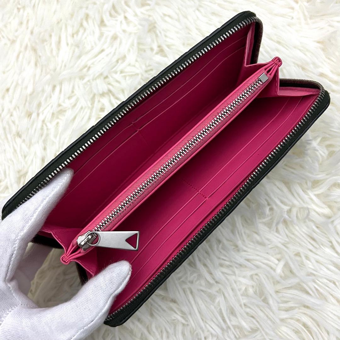 ICチップ内蔵 BOTTEGA VENETA イントレチャート グレー×ピンク